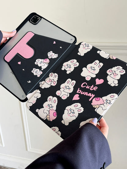 Cute Bunny iPad Case with Pen Holder/iPad Cover for iPad 10 Gen(10.9 inch)/iPad Pro/Air/Mini