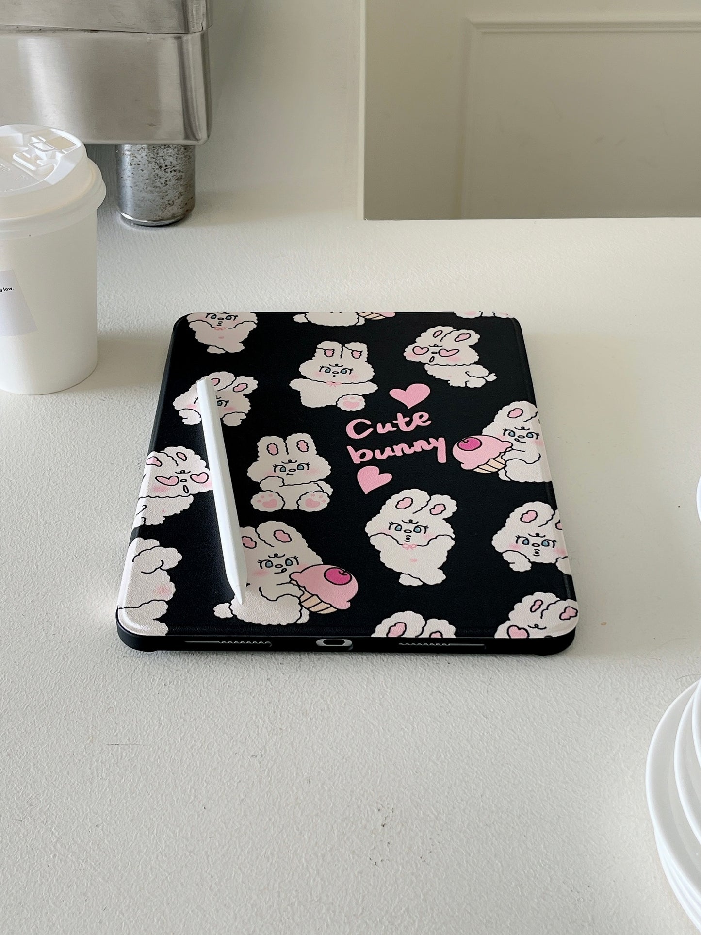 Cute Bunny iPad Case with Pen Holder/iPad Cover for iPad 10 Gen(10.9 inch)/iPad Pro/Air/Mini