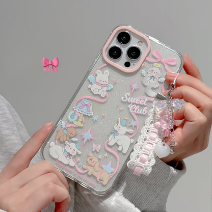 Cartoon Animal iPhone Case with Charm for iPhone 15/14/13/12/11/Pro/Pro Max