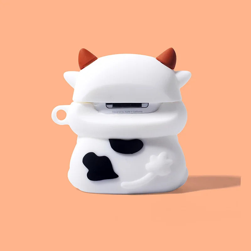 Cartoon Cow Milk Tea Silicone Soft Case For Airpods 1 2 3