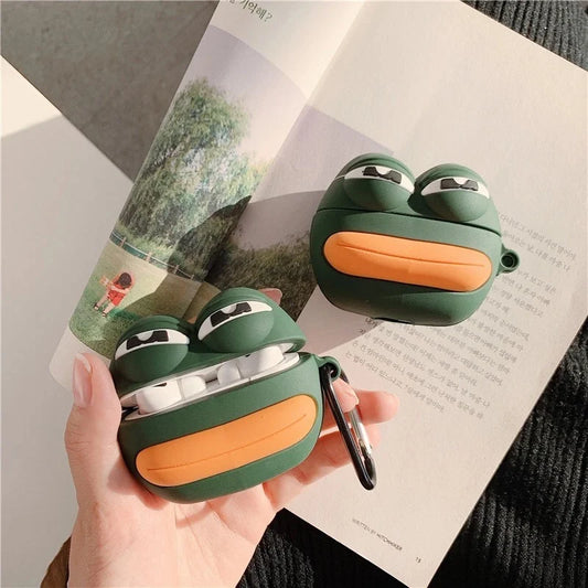 Frog Silicone Case For Airpods 1/2 Wireless Bluetooth Earphone Charging Box