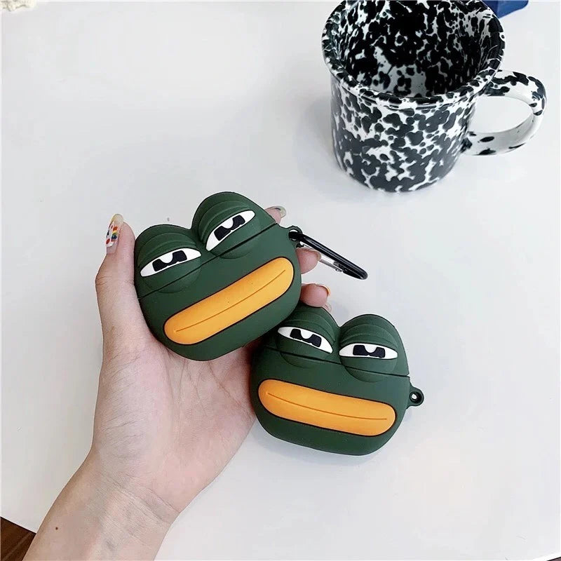 Frog Silicone Case For Airpods 1/2 Wireless Bluetooth Earphone Charging Box