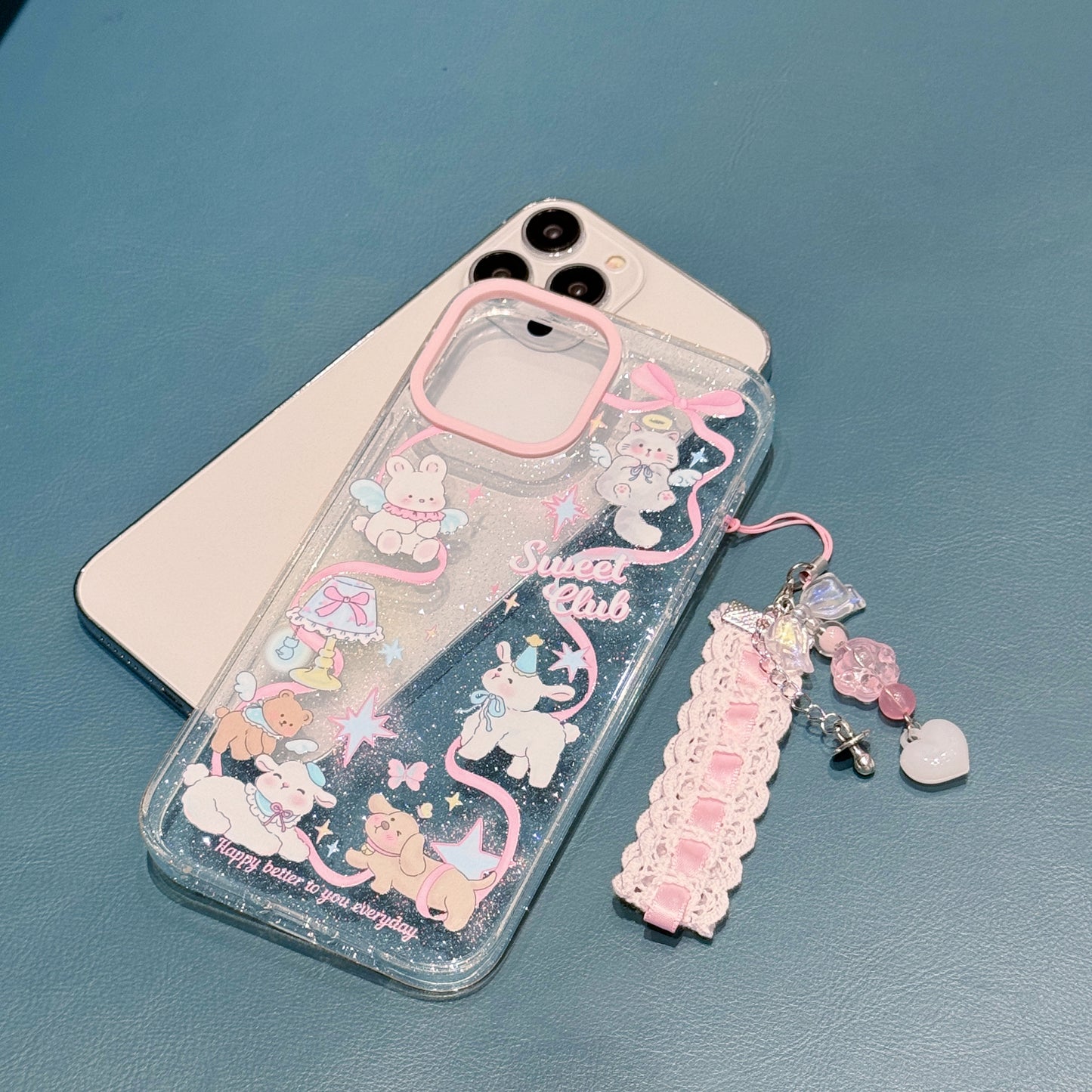 Cartoon Animal iPhone Case with Charm for iPhone 15/14/13/12/11/Pro/Pro Max