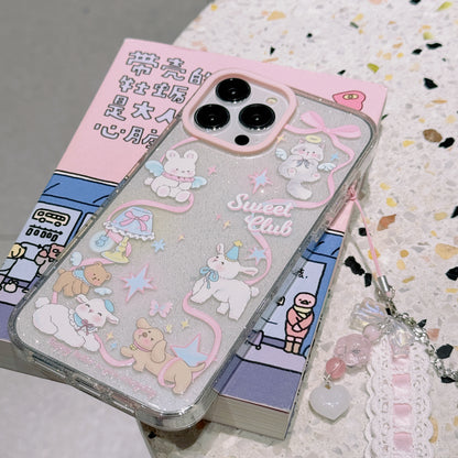 Cartoon Animal iPhone Case with Charm for iPhone 15/14/13/12/11/Pro/Pro Max