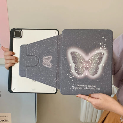 Butterfly iPad Case with Pen Holder/iPad Cover for iPad 10 Gen(10.9 inch)/iPad Pro/Air/Mini