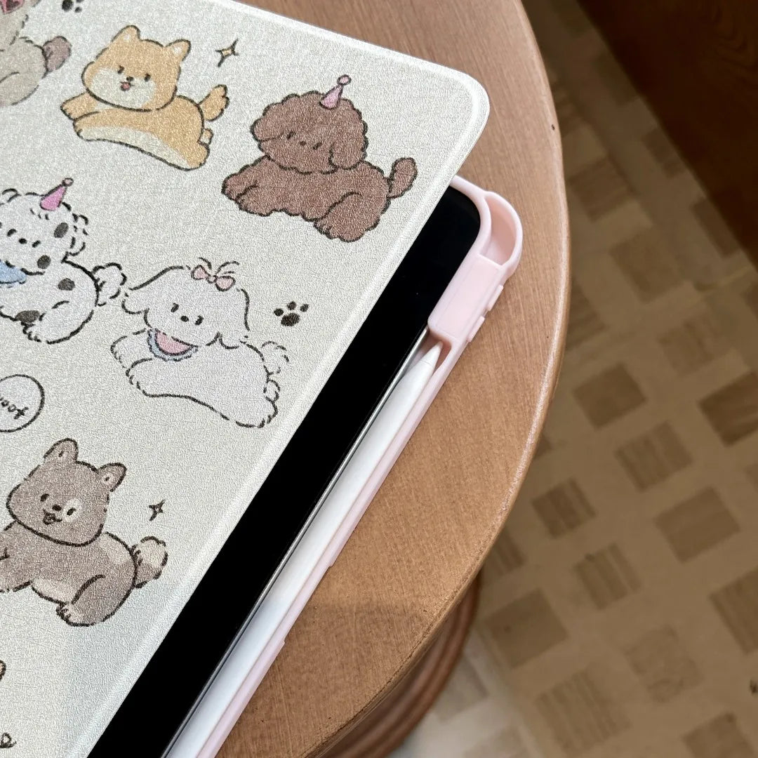 Cartoon iPad Case with Pen Holder/iPad Cover for iPad 10 Gen(10.9 inch)/iPad Pro/Air/Mini