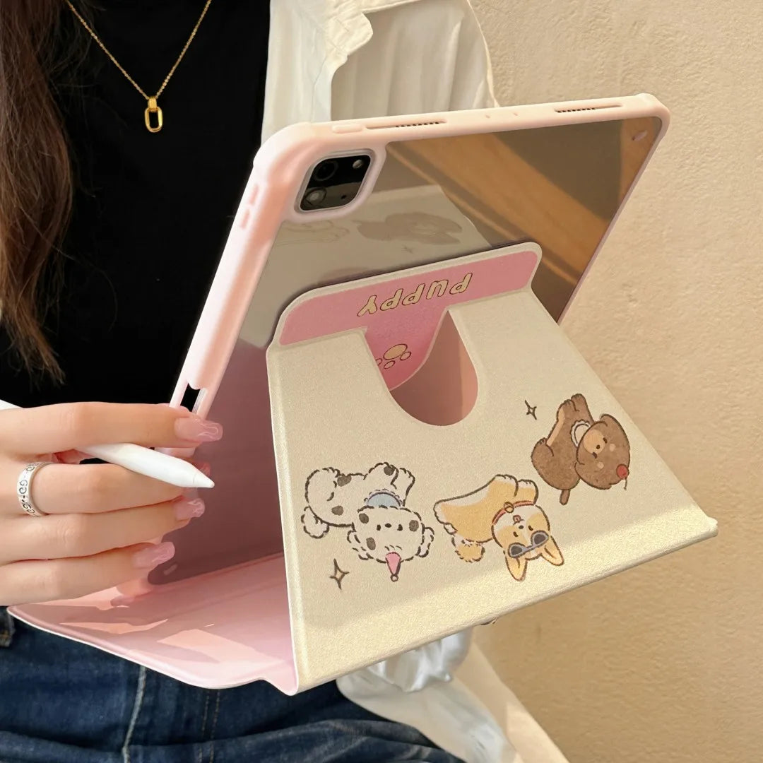 Cartoon iPad Case with Pen Holder/iPad Cover for iPad 10 Gen(10.9 inch)/iPad Pro/Air/Mini