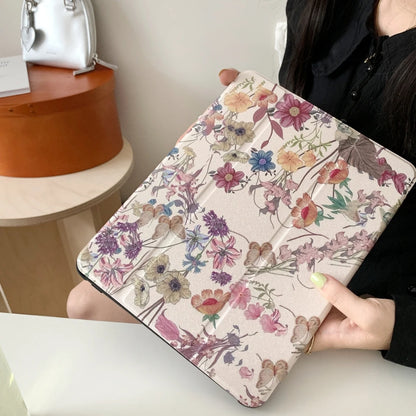 Floral iPad Case with Pen Holder/iPad Cover for iPad 10 Gen(10.9 inch)/iPad Pro/Air/Mini