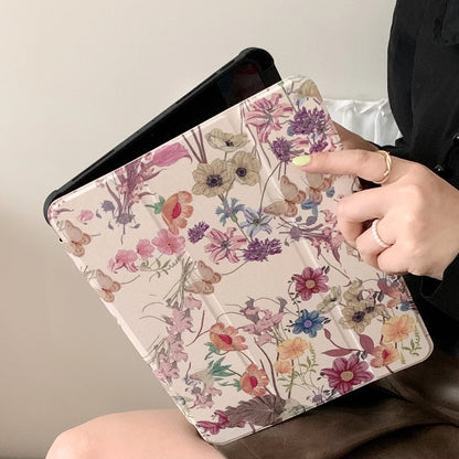 Floral iPad Case with Pen Holder/iPad Cover for iPad 10 Gen(10.9 inch)/iPad Pro/Air/Mini