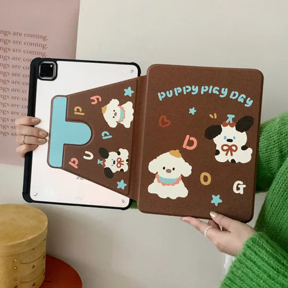 Cartoon iPad Case with Pen Holder/Cute iPad Cover for iPad Pro 6th(12.9 inch)/iPad Pro/Air/Mini