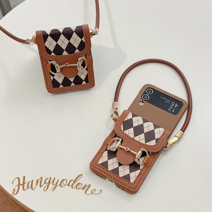 Fashion Handbag Style Samsung Z Flip Phone Case with Card Holder