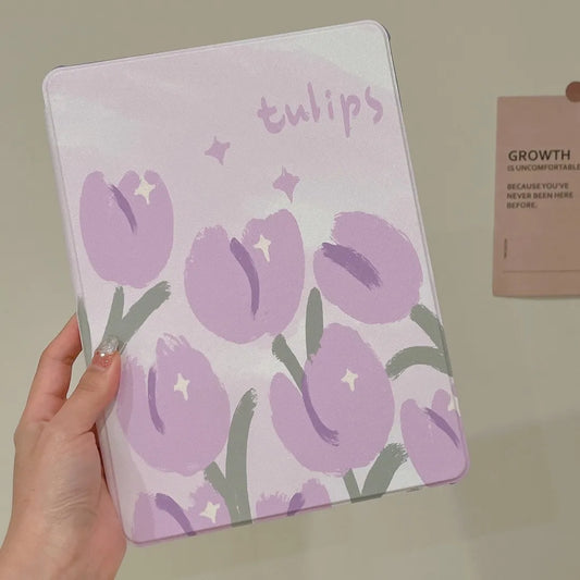 Purple Tulip 360° rotation Case for iPad Pro 6th (12.9") /iPad Pro/Air/Min