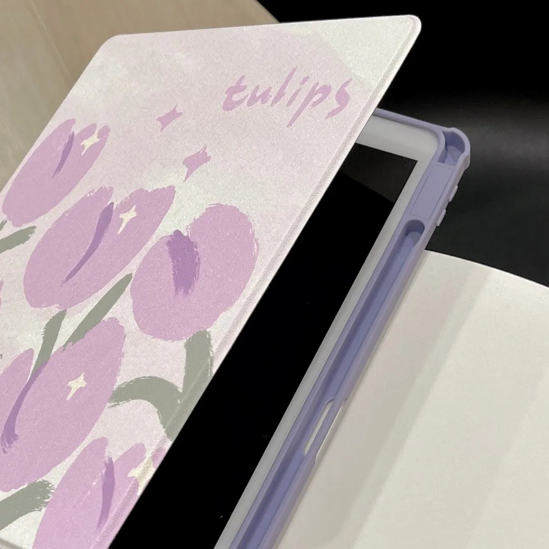 Purple Tulip 360° rotation Case for iPad Pro 6th (12.9") /iPad Pro/Air/Min