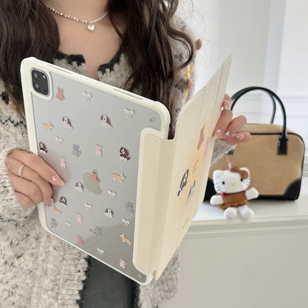 Cartoon iPad Case with Pen Holder/iPad Cover for iPad 10 Gen(10.9 inch)/iPad Pro/Air/Mini